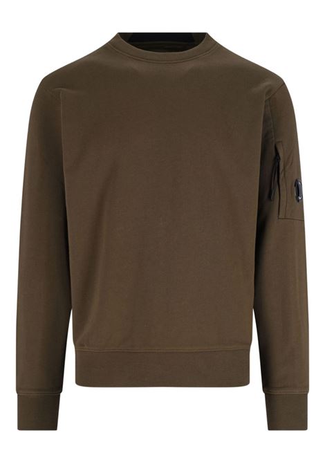 diagonal raised fleece sweatshirt man green C.P. COMPANY | RCCMSS713A-005086W683
